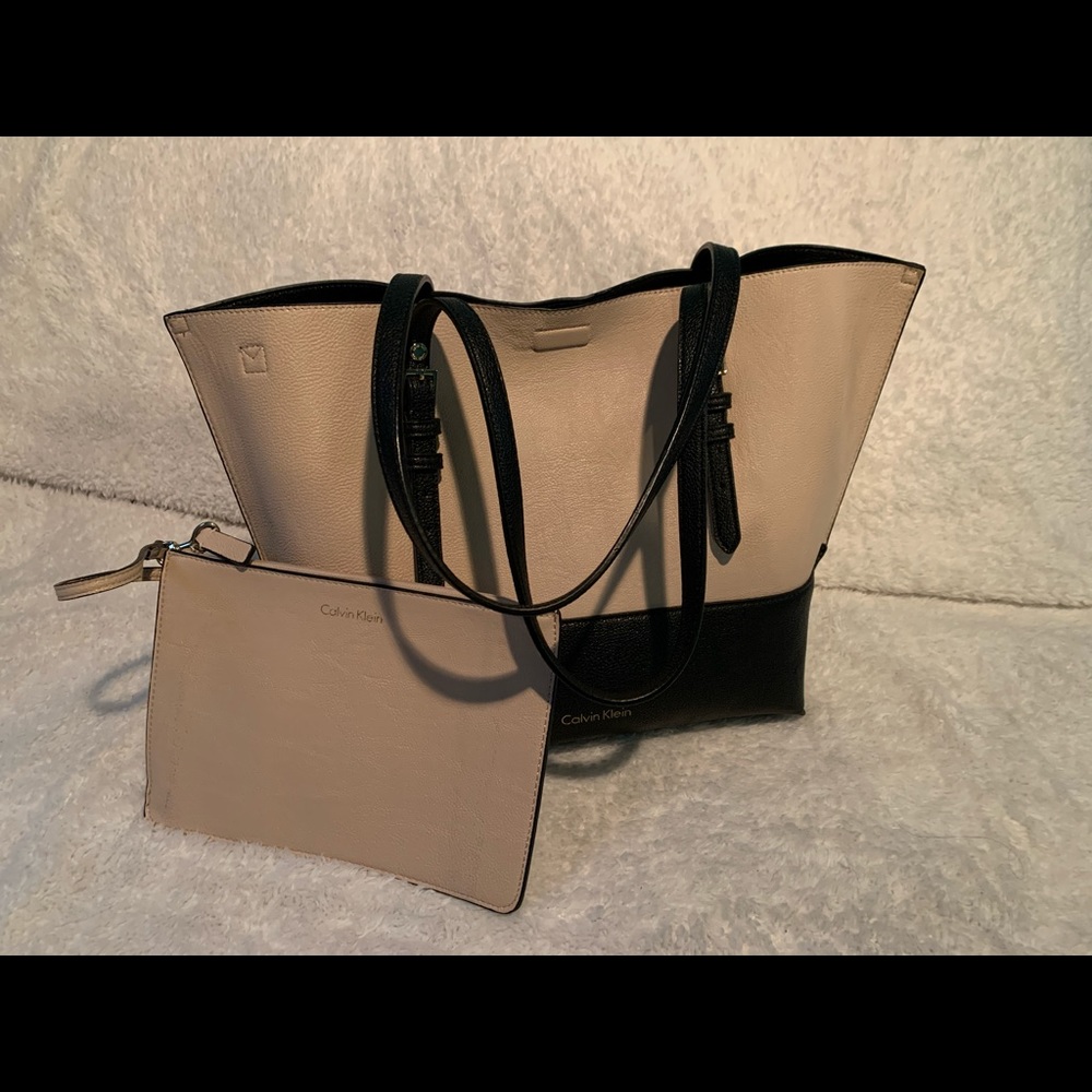 Calvin Klein leather reversible tote